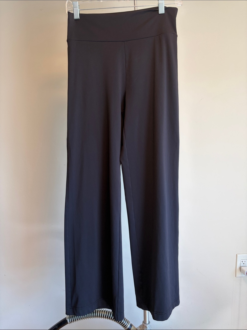 Minimalist Black Wide Leg Pants-High Waisted Comfort Lounge Trousers